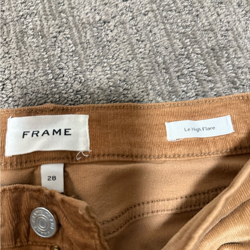 Frame Denim Le High Flare in Camel
